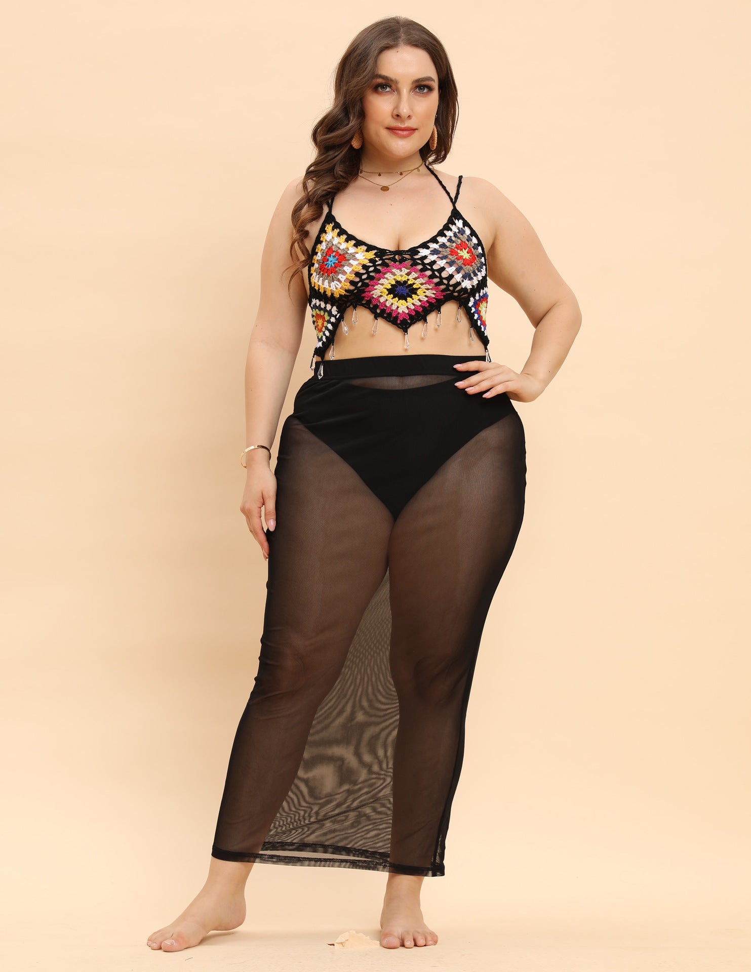 Ladies Ladies Tops Pure Hand Crochet Pendant Strap Bikini