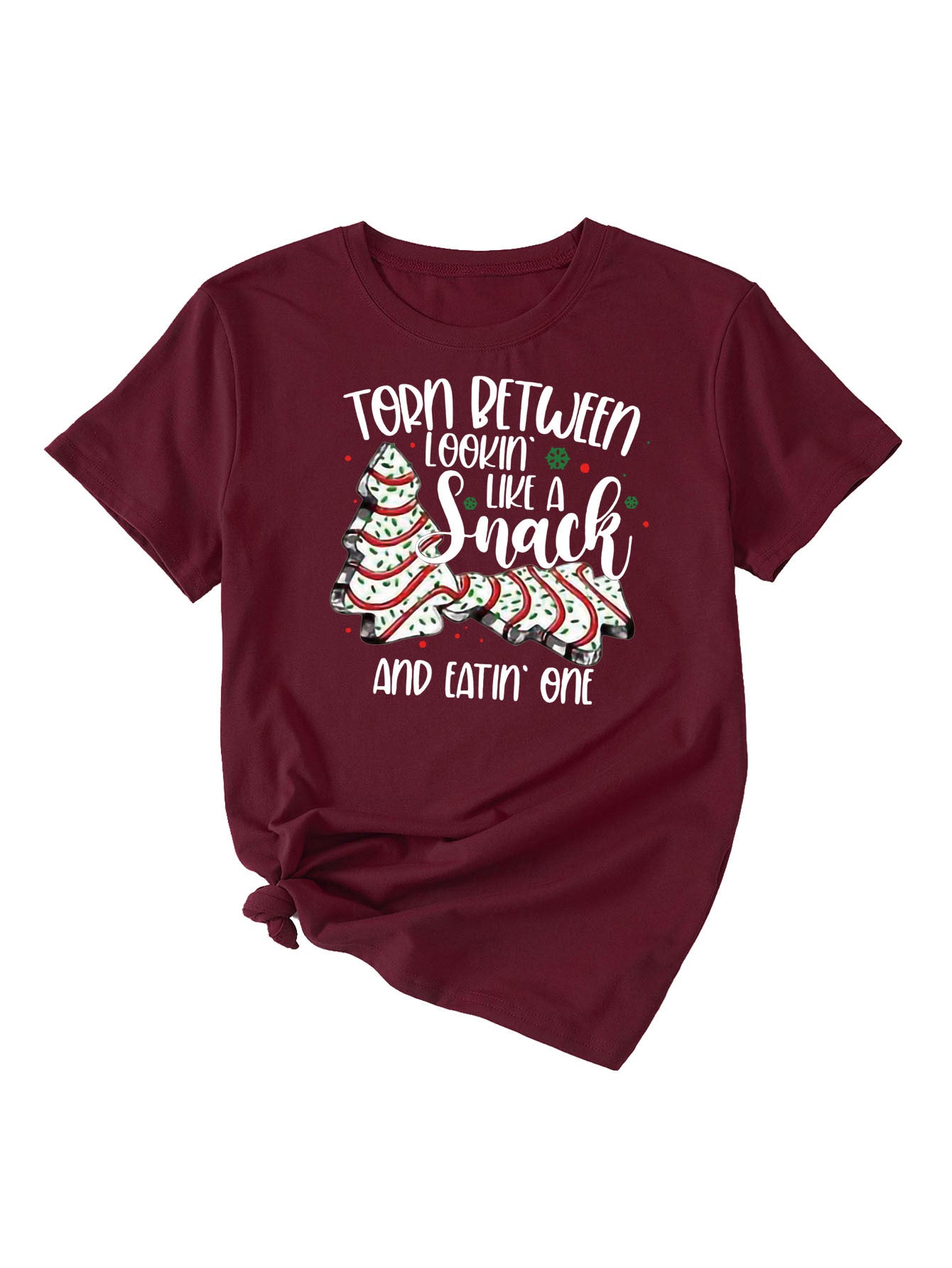 Simple Pattern Printing Ladies Round Neck Short Sleeve Tops