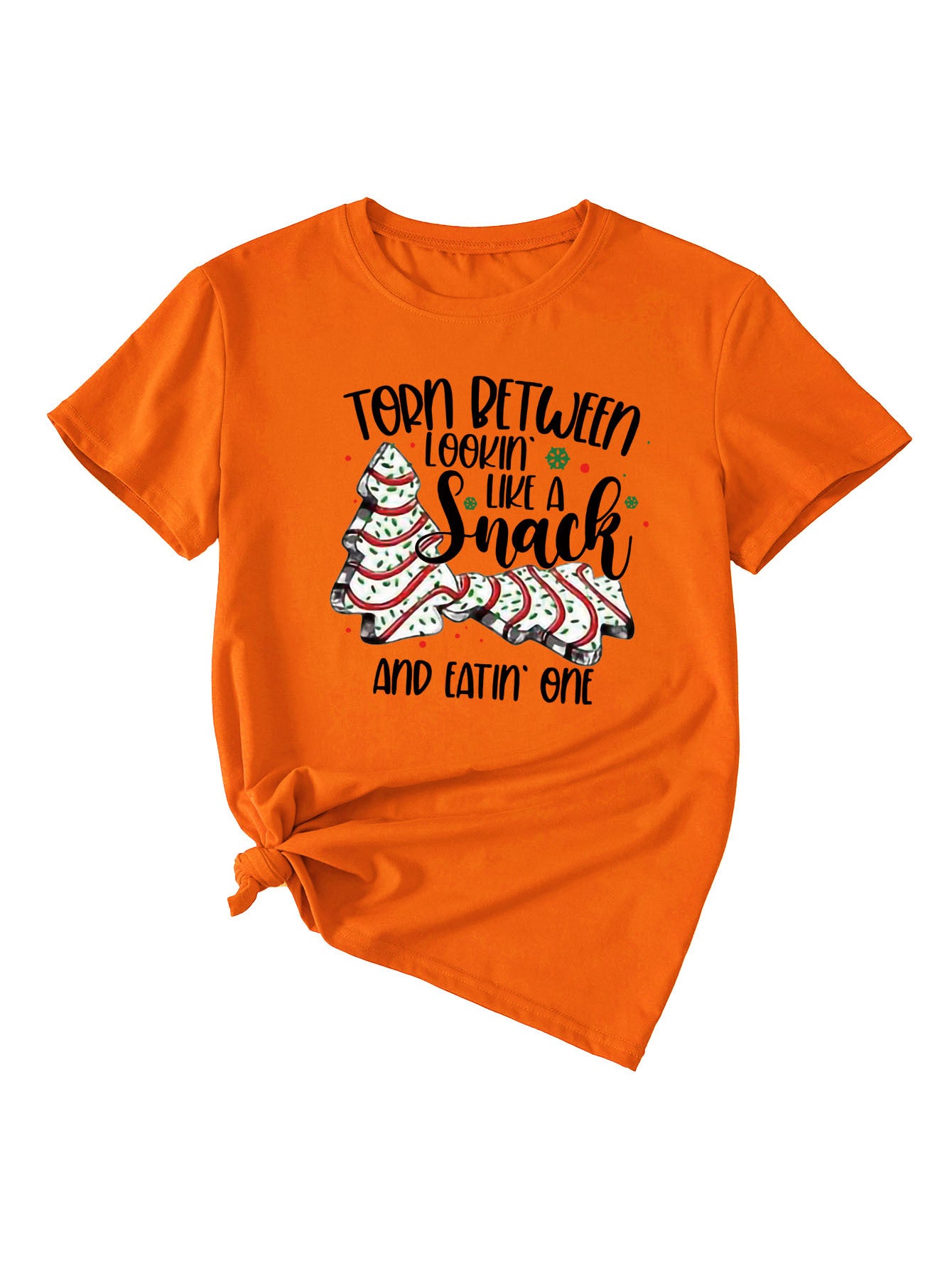 Simple Pattern Printing Ladies Round Neck Short Sleeve Tops