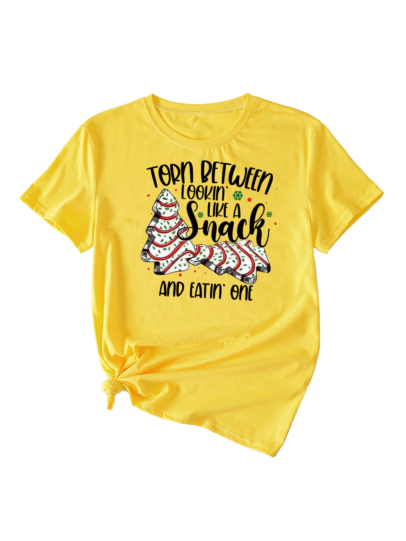 Simple Pattern Printing Ladies Round Neck Short Sleeve Tops