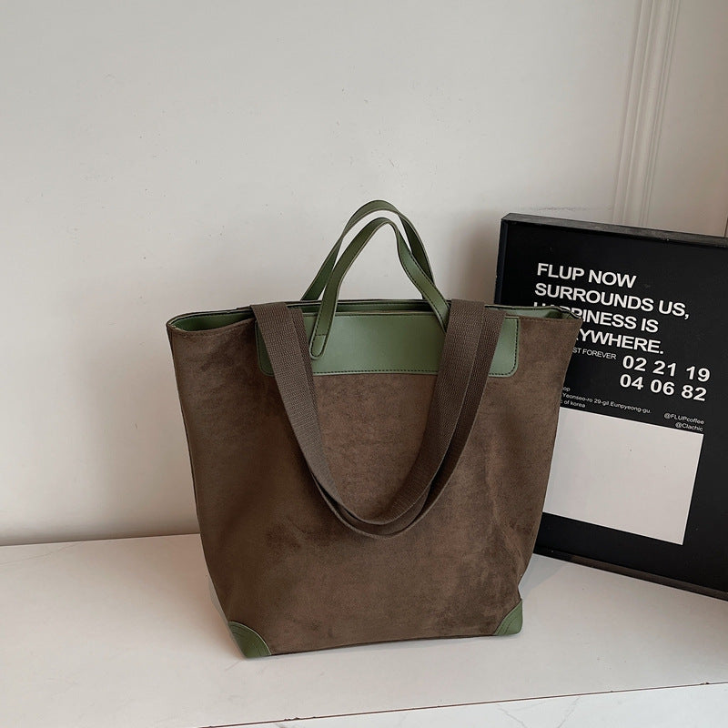 Suede Simple Shoulder Bag For Women