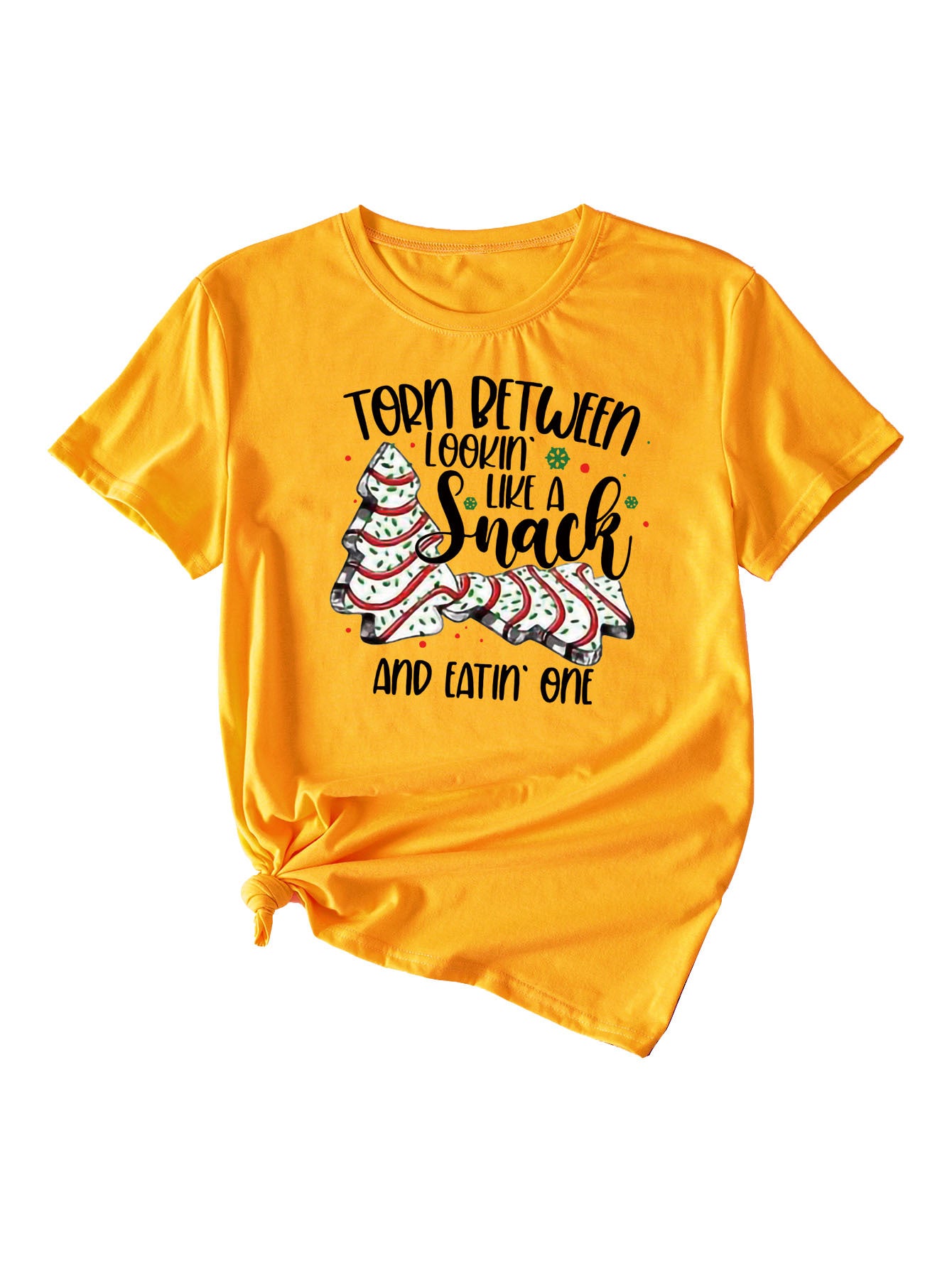 Simple Pattern Printing Ladies Round Neck Short Sleeve Tops