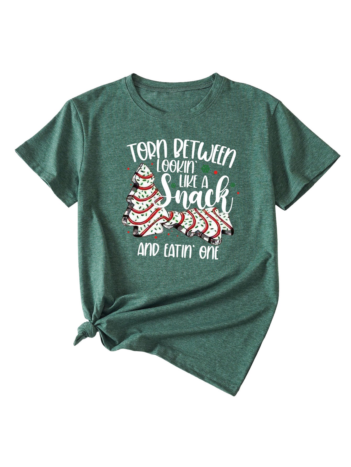 Simple Pattern Printing Ladies Round Neck Short Sleeve Tops