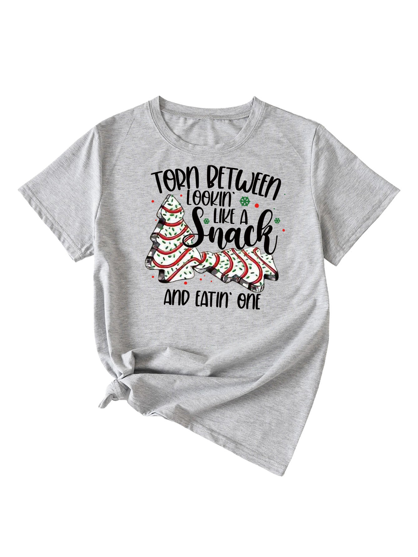 Simple Pattern Printing Ladies Round Neck Short Sleeve Tops