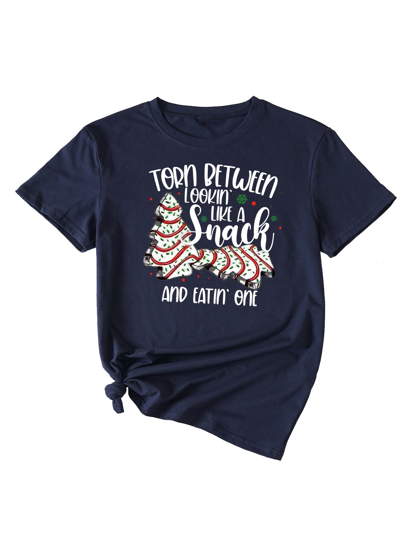 Simple Pattern Printing Ladies Round Neck Short Sleeve Tops