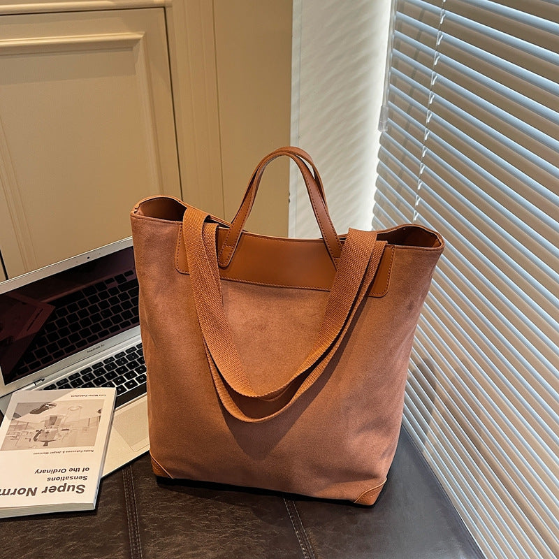 Suede Simple Shoulder Bag For Women