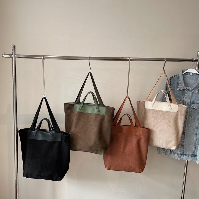 Suede Simple Shoulder Bag For Women