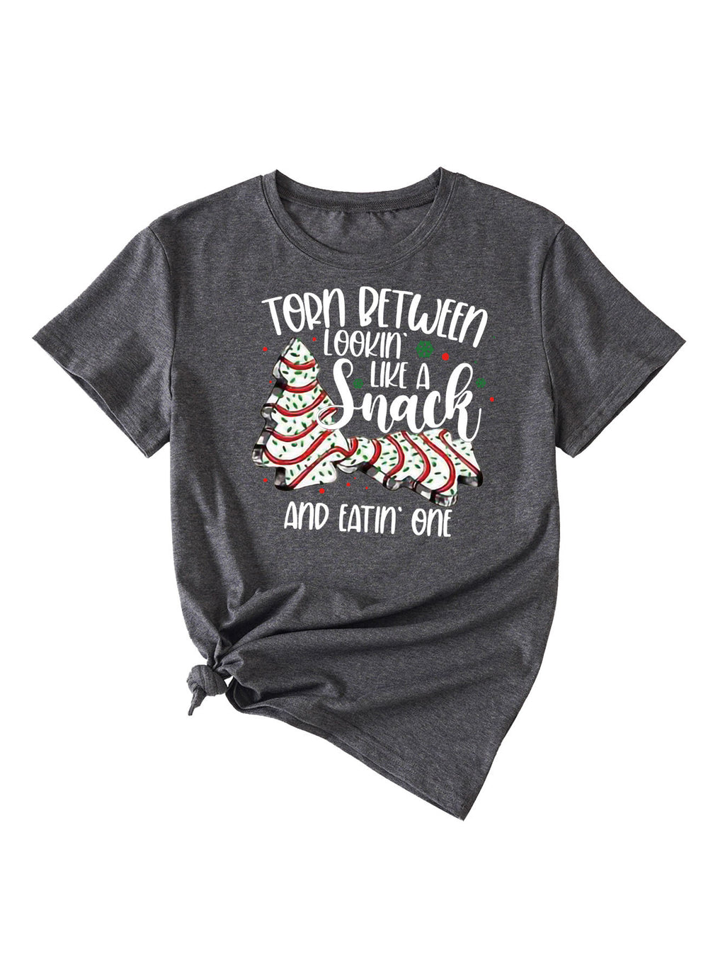 Simple Pattern Printing Ladies Round Neck Short Sleeve Tops