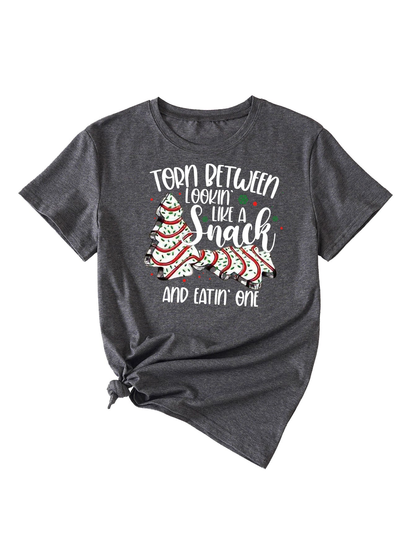 Simple Pattern Printing Ladies Round Neck Short Sleeve Tops