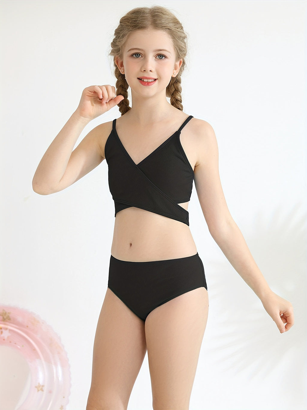 Girls Swimsuits Bikini Set Two Piece Swimsuit Criss Cross