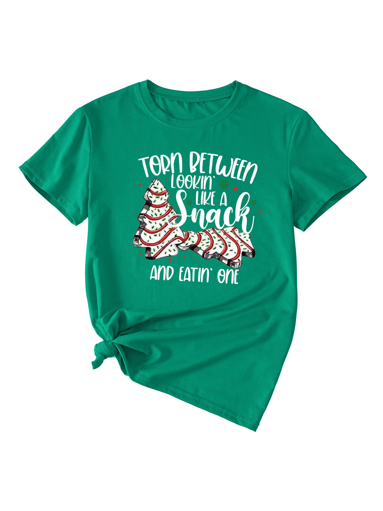 Simple Pattern Printing Ladies Round Neck Short Sleeve Tops