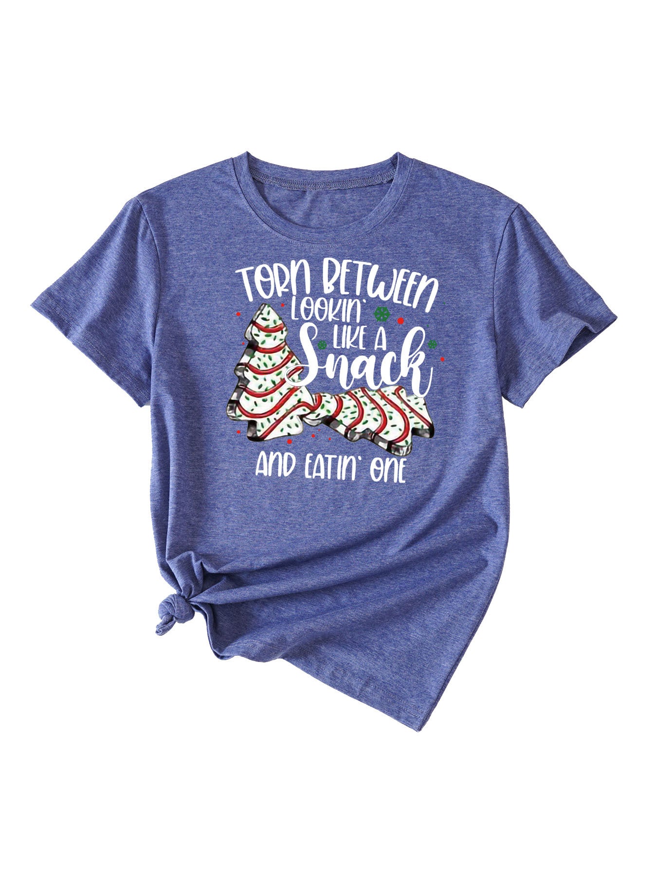 Simple Pattern Printing Ladies Round Neck Short Sleeve Tops