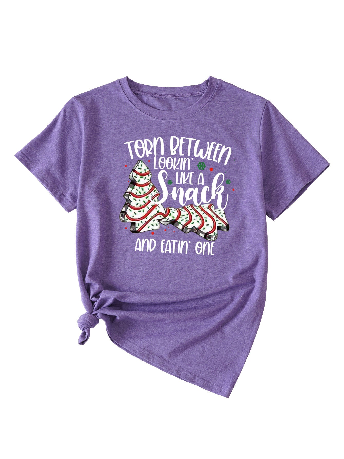 Simple Pattern Printing Ladies Round Neck Short Sleeve Tops