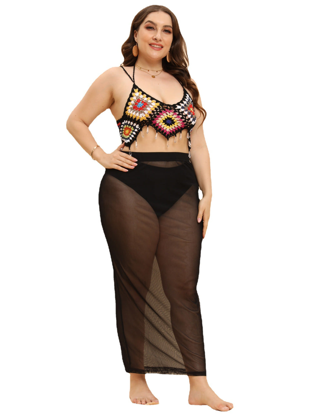 Ladies Ladies Tops Pure Hand Crochet Pendant Strap Bikini